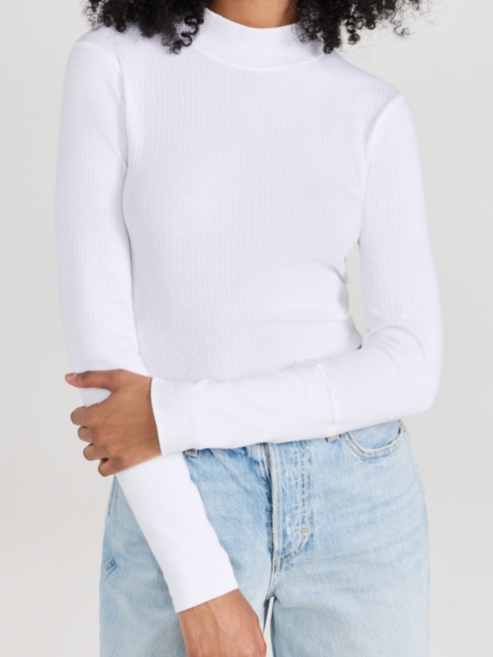 Intimately Free People White Ribbed Mock Neck Top - Women’s size medium
